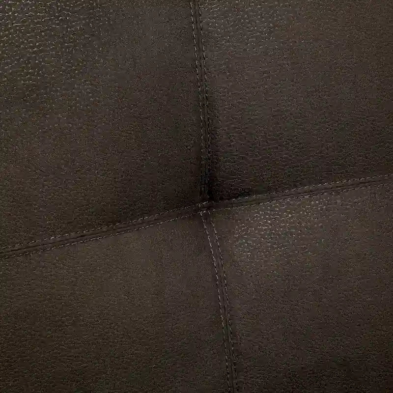 Canapé futon de rangement capitonné en tissu marron de transition