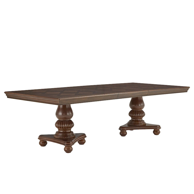 Table de salle à manger à double piédestal Constantinople avec rallonge