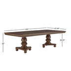 Table de salle à manger à double piédestal Constantinople avec rallonge