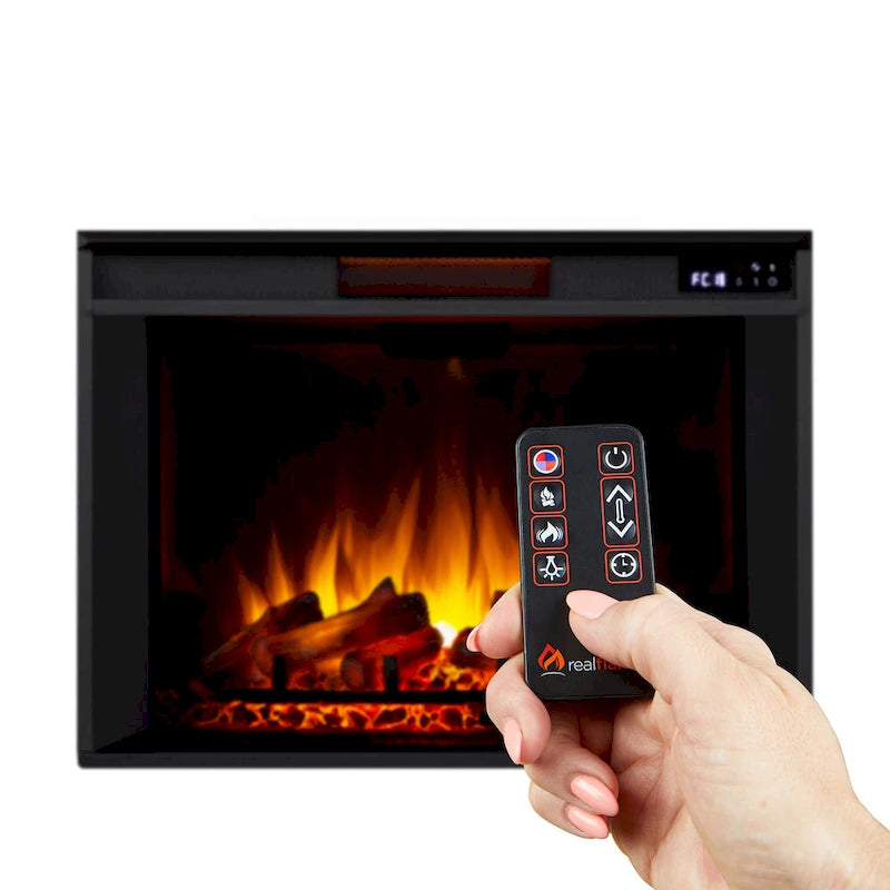 Meuble TV avec cheminée électrique Tracey 84 Blanc vieilli