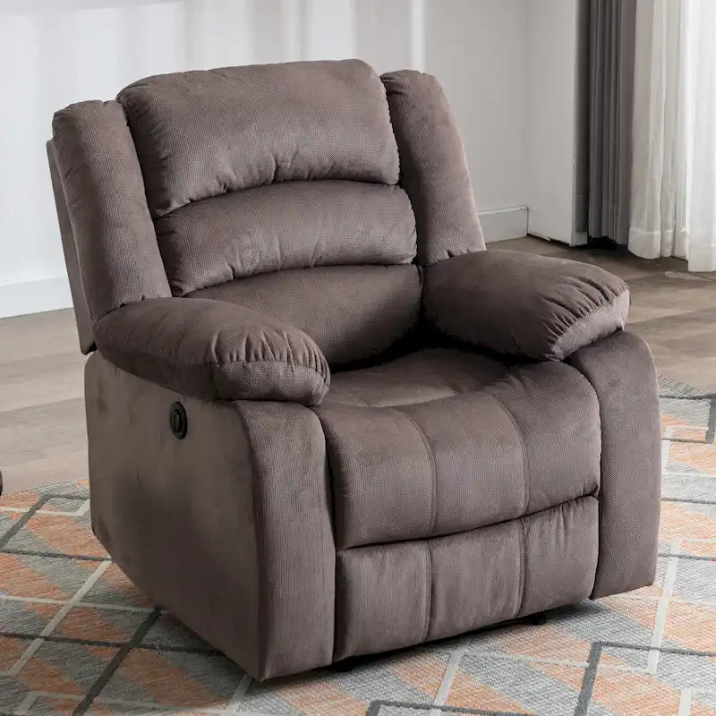 Fauteuil inclinable électrique avec accoudoirs rembourrés et port USB