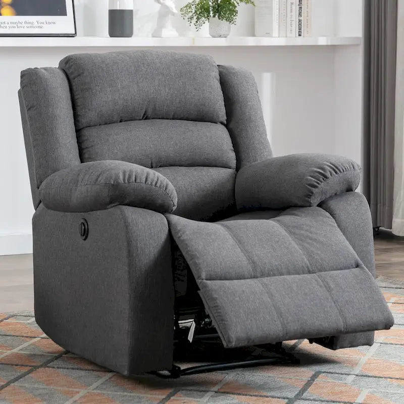 Fauteuil inclinable électrique avec accoudoirs rembourrés et port USB