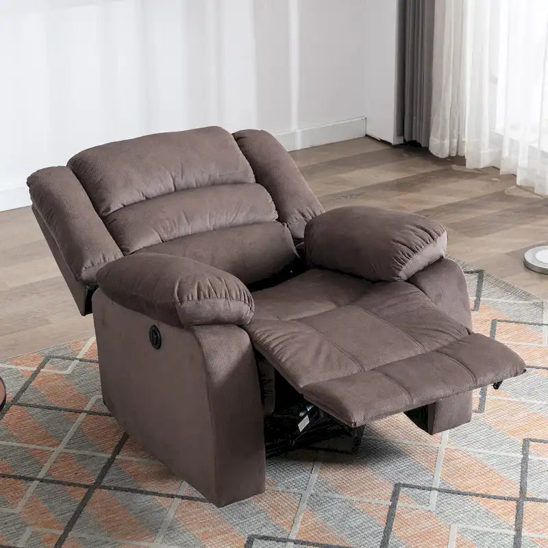 Fauteuil inclinable électrique avec accoudoirs rembourrés et port USB
