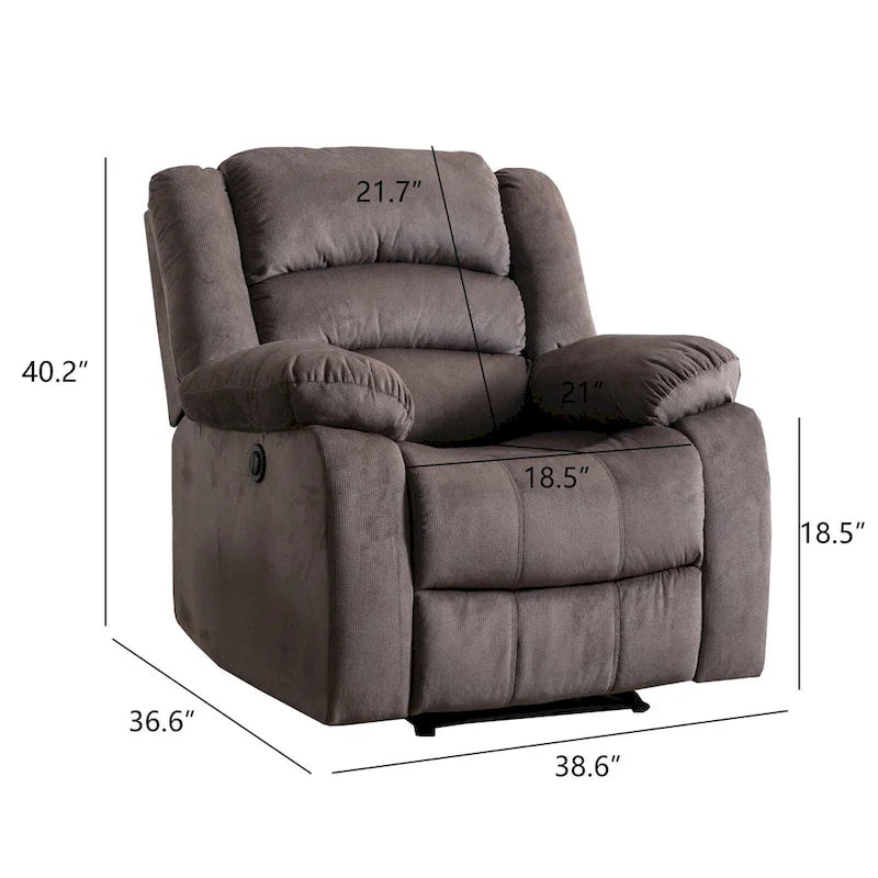Fauteuil inclinable électrique avec accoudoirs rembourrés et port USB