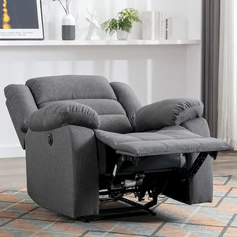 Fauteuil inclinable électrique avec accoudoirs rembourrés et port USB