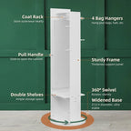 360 Full Length Mirror Jewelry Armoire with Hall Tree - N/A