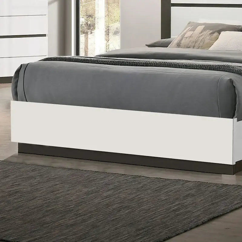 Chambre à coucher moderne en bois blanc 3 pièces avec plateforme (USB)