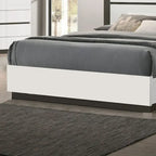Chambre à coucher moderne en bois blanc 3 pièces avec plateforme (USB)