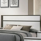 Chambre à coucher moderne en bois blanc 3 pièces avec plateforme (USB)