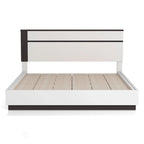 Chambre à coucher moderne en bois blanc 3 pièces avec plateforme (USB)