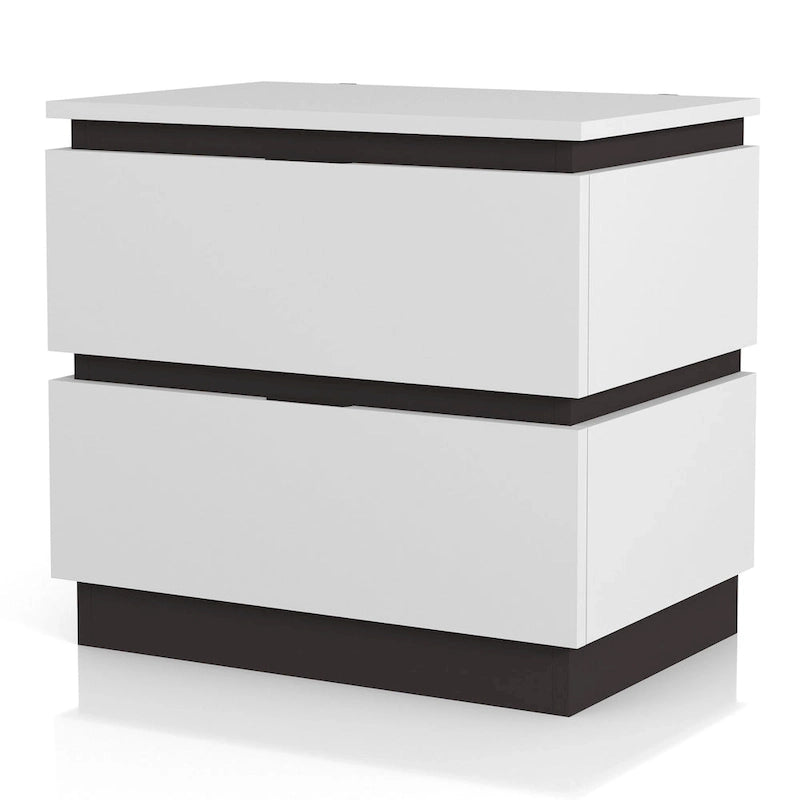Chambre à coucher moderne en bois blanc 3 pièces avec plateforme (USB)