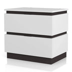 Chambre à coucher moderne en bois blanc 3 pièces avec plateforme (USB)