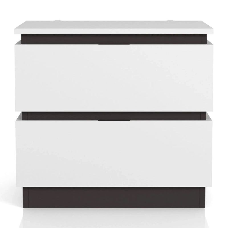 Chambre à coucher moderne en bois blanc 3 pièces avec plateforme (USB)