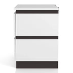 Chambre à coucher moderne en bois blanc 3 pièces avec plateforme (USB)