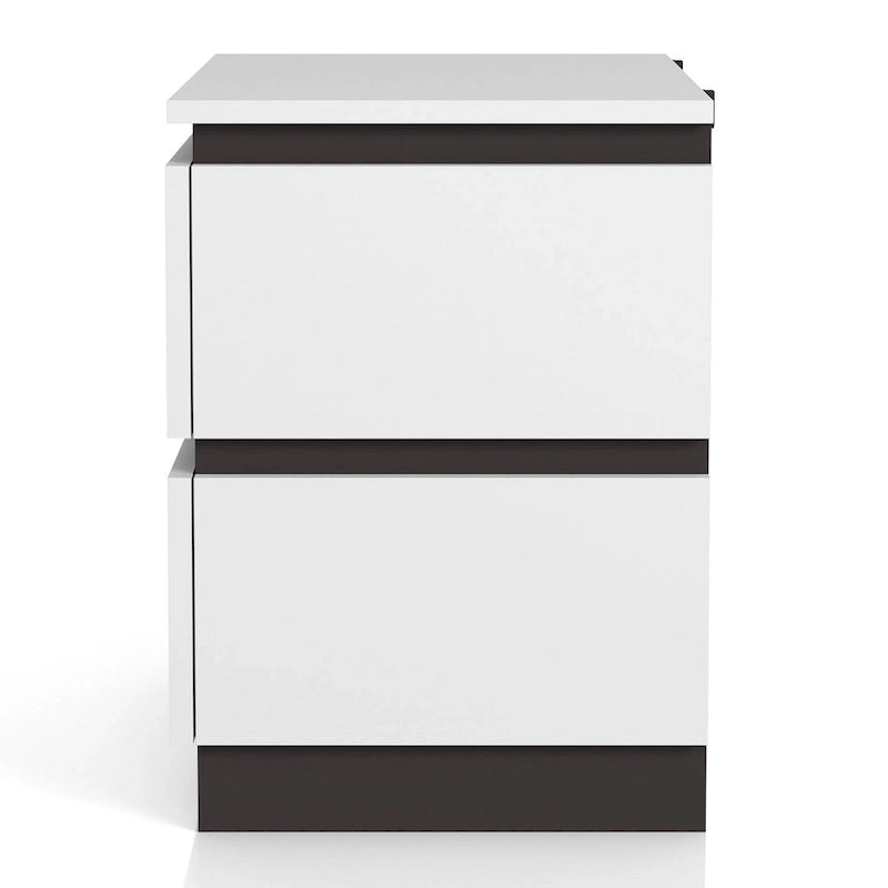 Chambre à coucher moderne en bois blanc 3 pièces avec plateforme (USB)