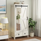 Armoire de rangement haute et large avec portes et miroir pleine longueur pour salle de bain