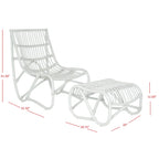 Ensemble Fauteuil et Repose-Pieds Jacquelynn White en Osier