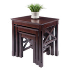 Tables gigognes 3 pièces Xola, cappuccino - 21,1 larg. x 17,3 prof. x 22,1 haut.