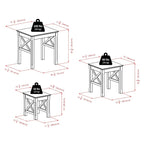 Tables gigognes 3 pièces Xola, cappuccino - 21,1 larg. x 17,3 prof. x 22,1 haut.