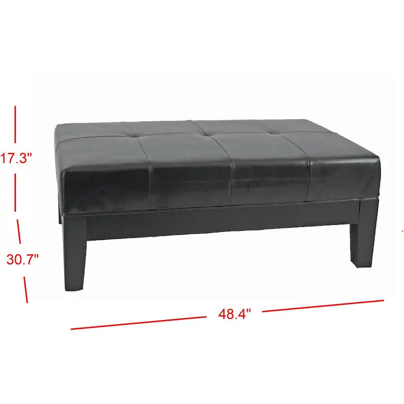 Ottoman de cocktail Kirsten en bois massif