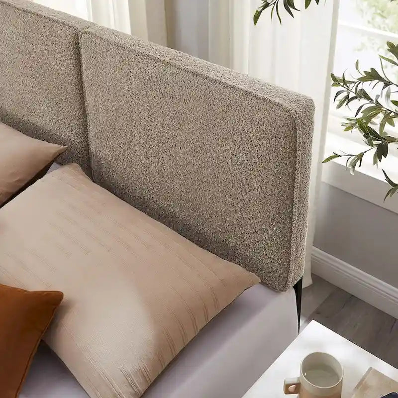 Tête de lit en tissu bouclé Lindee