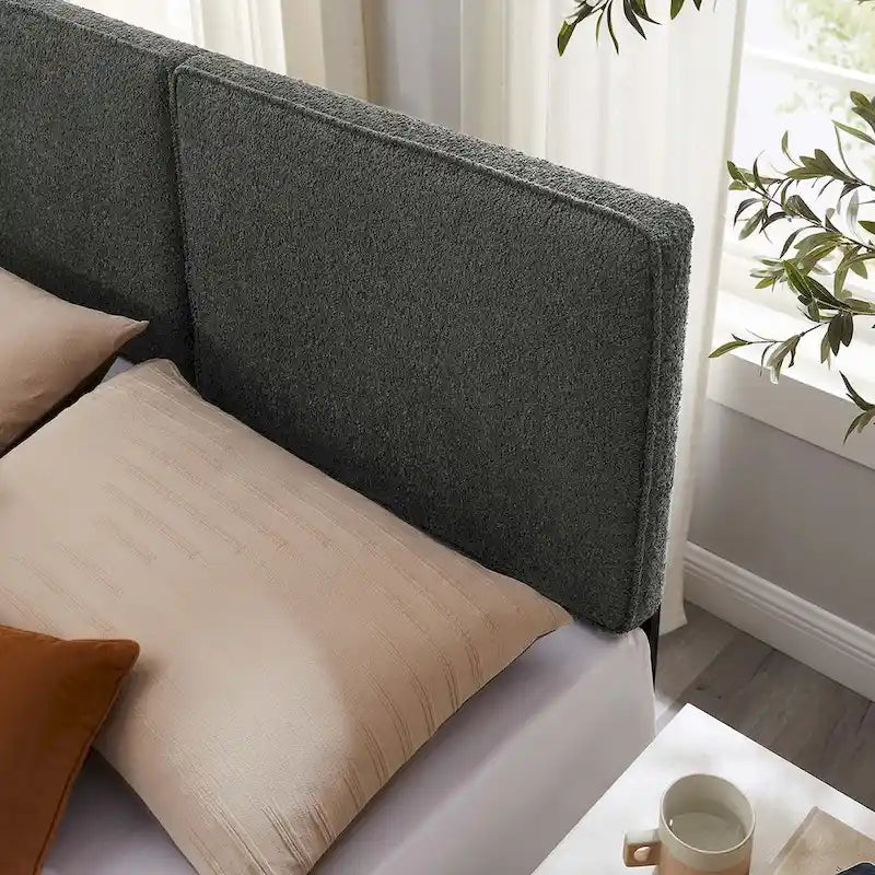 Tête de lit en tissu bouclé Lindee