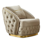 Ensemble de salon Aryanna 3 pièces, 1 canapé et 2 fauteuils, dossier touffeté