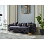 Ensemble de salon Aryanna 3 pièces, 1 canapé et 2 fauteuils, dossier touffeté