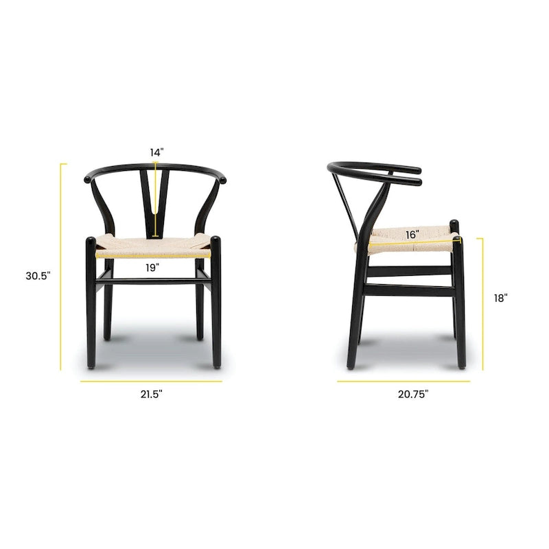 Chaise Weave - Bois massif avec assise tissée