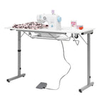 Sew Ready Rollaway II Sewing Table Silver/White Portable Folding Rolling