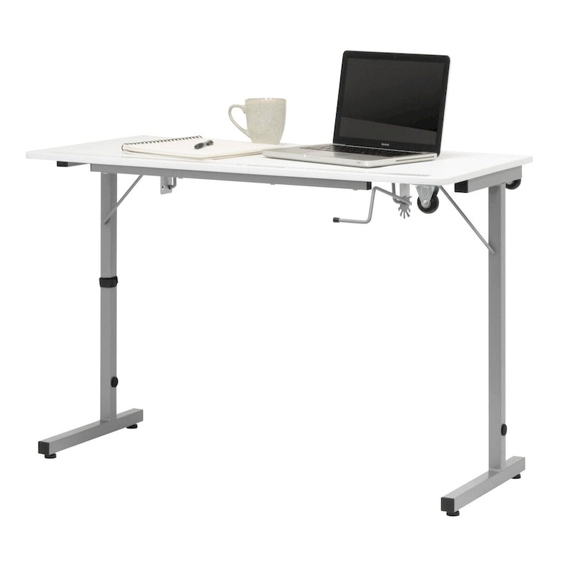 Table de couture pliante portable Rollaway II Argent/Blanc