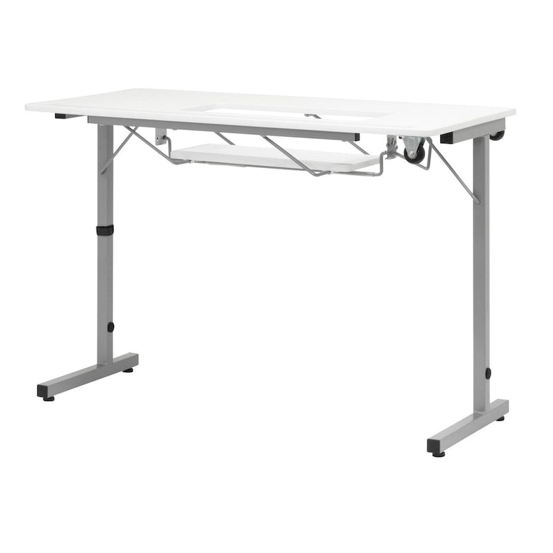 Table de couture pliante portable Rollaway II Argent/Blanc