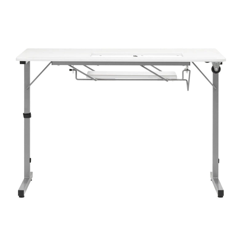 Table de couture pliante portable Rollaway II Argent/Blanc