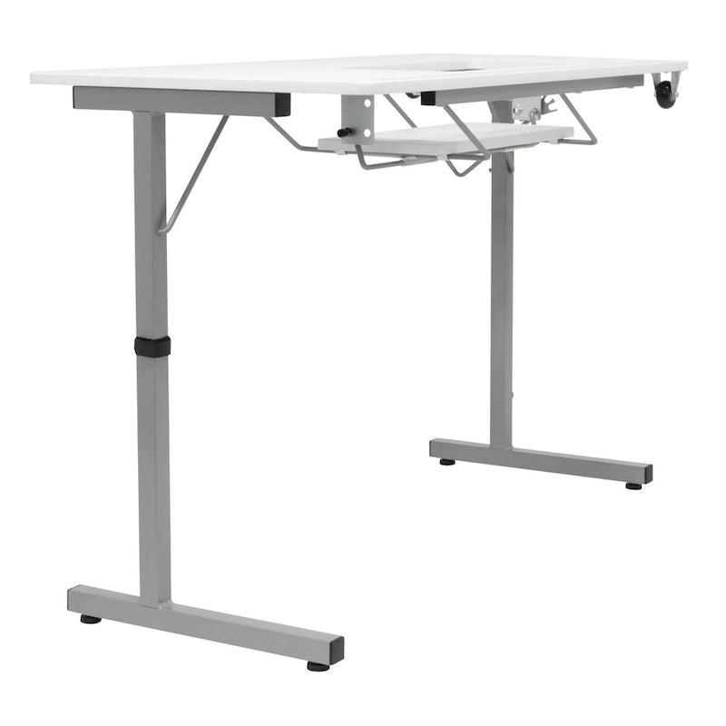 Table de couture pliante portable Rollaway II Argent/Blanc