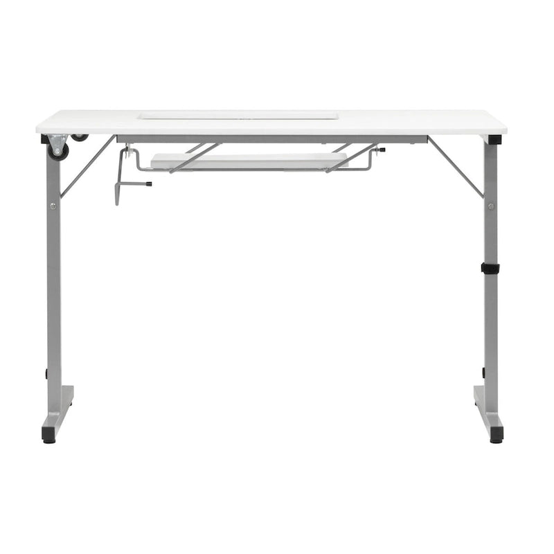 Table de couture pliante portable Rollaway II Argent/Blanc