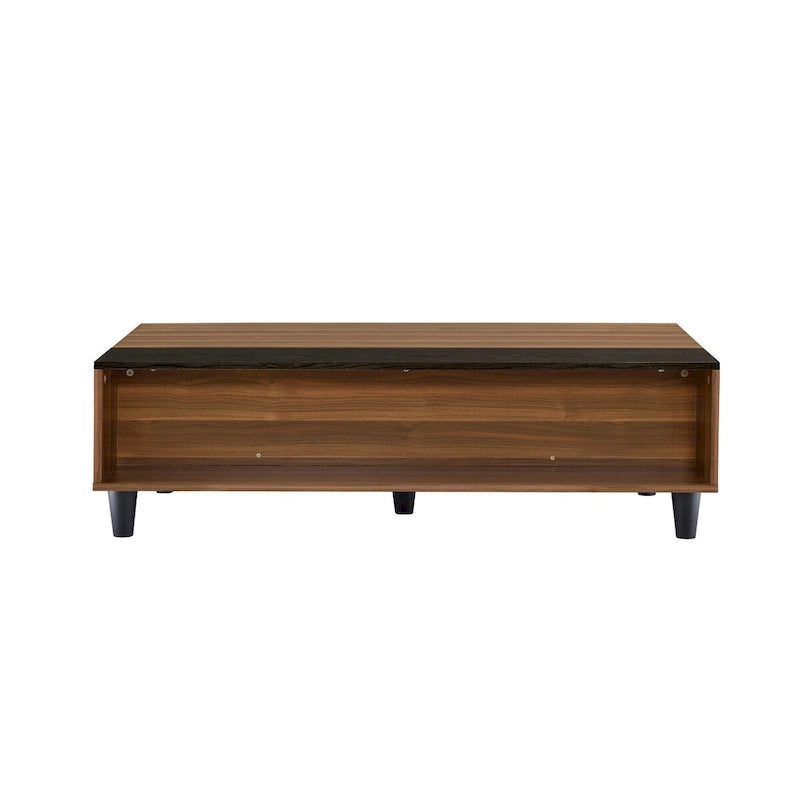 Table basse Avala avec plateau relevable en noyer et noir