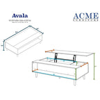 Table basse Avala avec plateau relevable en noyer et noir