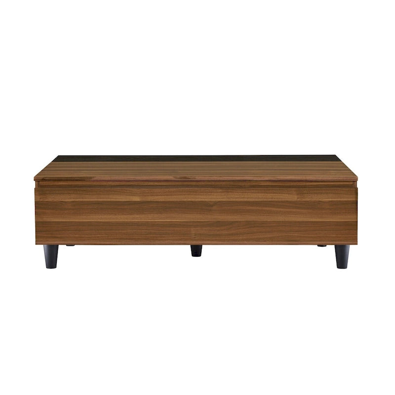 Table basse Avala avec plateau relevable en noyer et noir