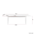 Table de salle à manger extensible rectangulaire – Table de cuisine fonctionnelle pour 4 à 12 personnes