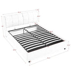 Lit plateforme rembourré de rangement avec tête de lit pour grand lit/très grand lit