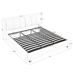 Lit plateforme rembourré de rangement avec tête de lit pour grand lit/très grand lit